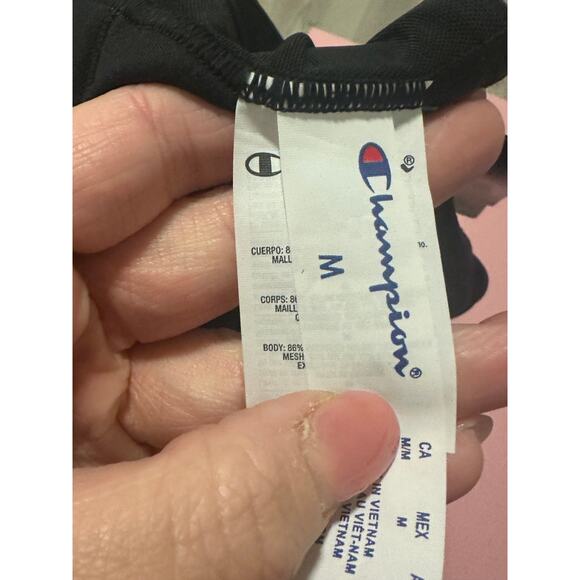 Champion Women's Medium Moisture Wick Black Soft Touch Light Support Sports Bra - Picture 12 of 14